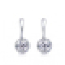 Women′s Fashion 925 Sterling Silver Inlaid Diamond Earrings